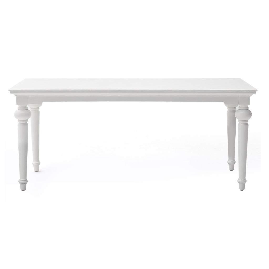 71" White Solid Wood Dining Table