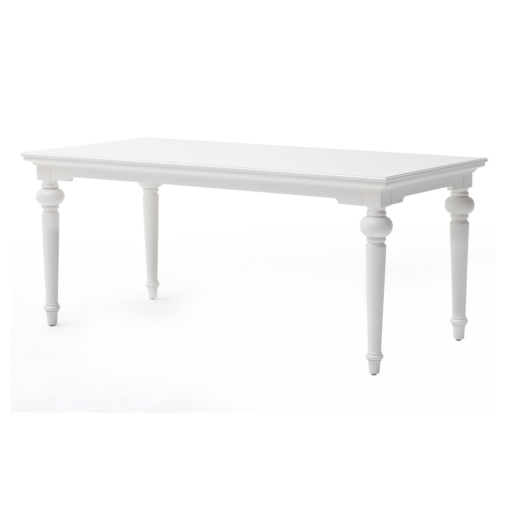 71" White Solid Wood Dining Table