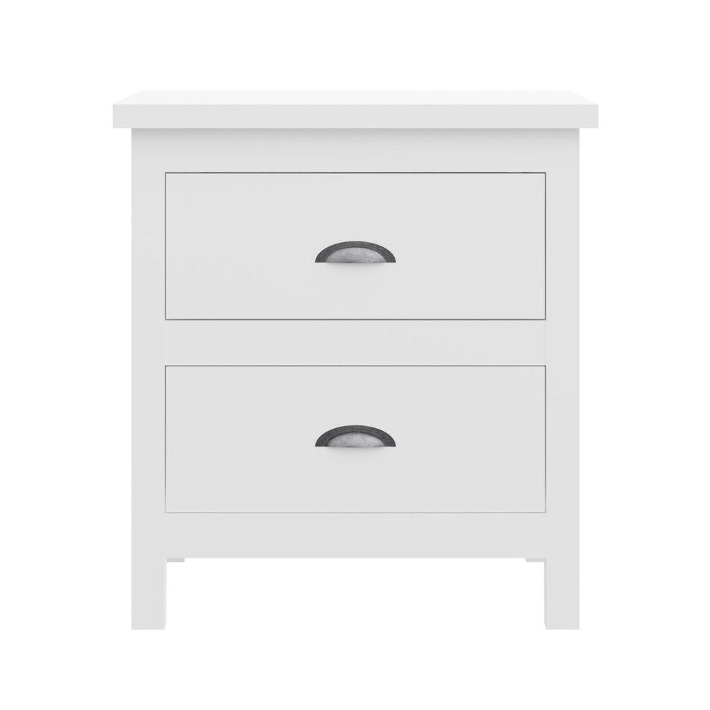 22" Solid Wood Two Drawer Nightstand