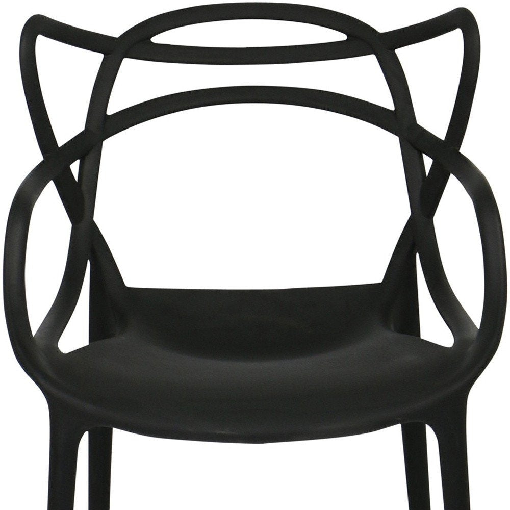 22" Black Heavy Duty Plastic Indoor Outdoor Dining Chair