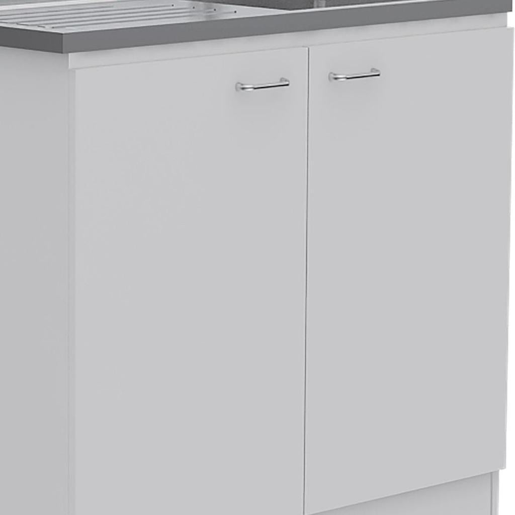 White 39" Kitchen Island Set
