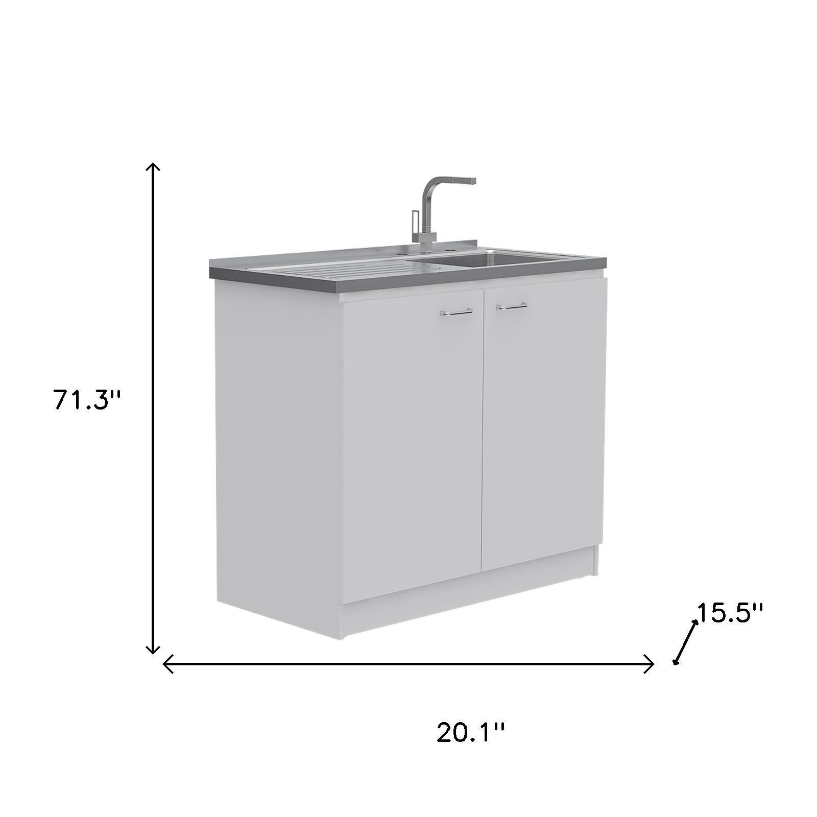 White 39" Kitchen Island Set