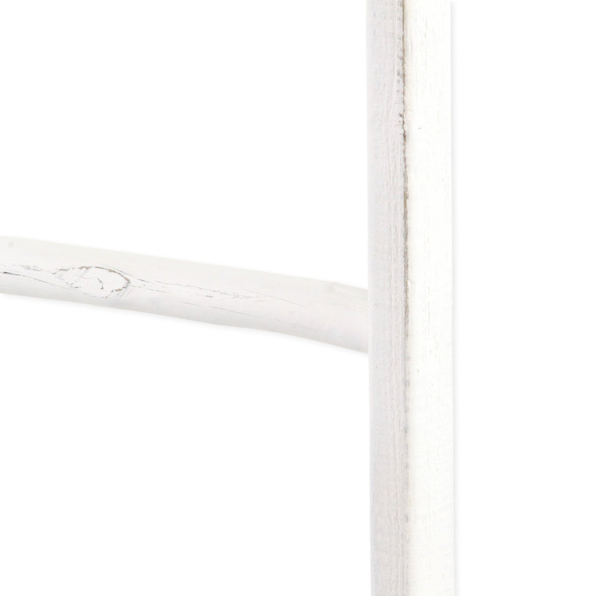 76" White Distressed Solid Wood Four Step Ladder Shelf