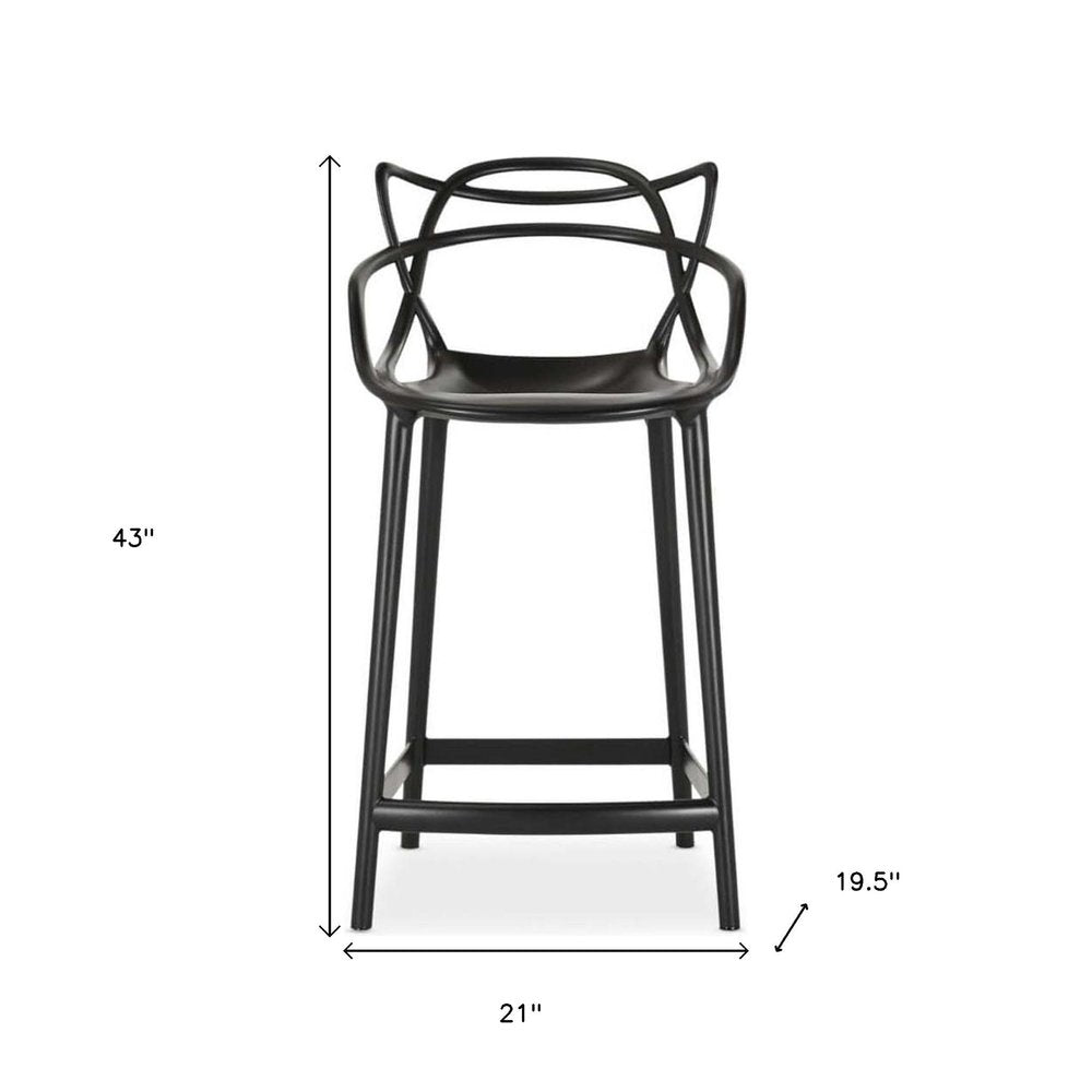 31" Black Heavy Duty Plastic Bar Height Bar Chair