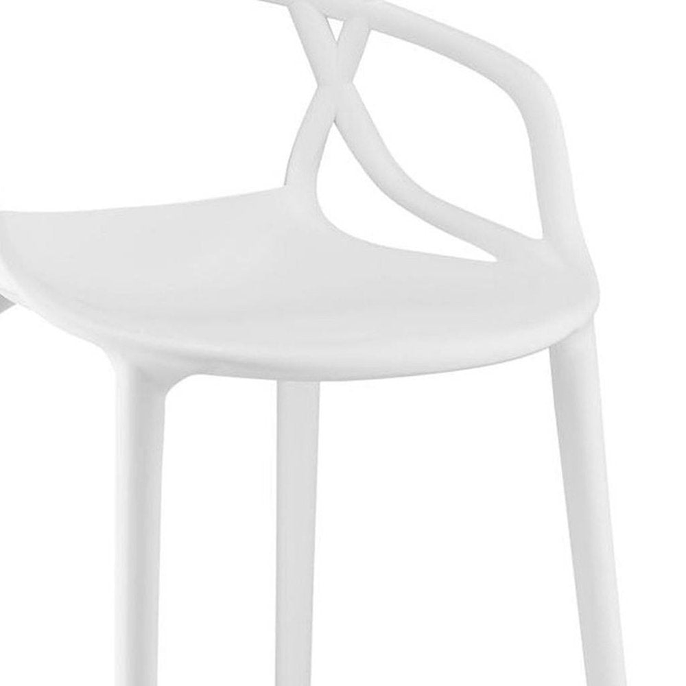 31" White Heavy Duty Plastic Bar Height Bar Chair