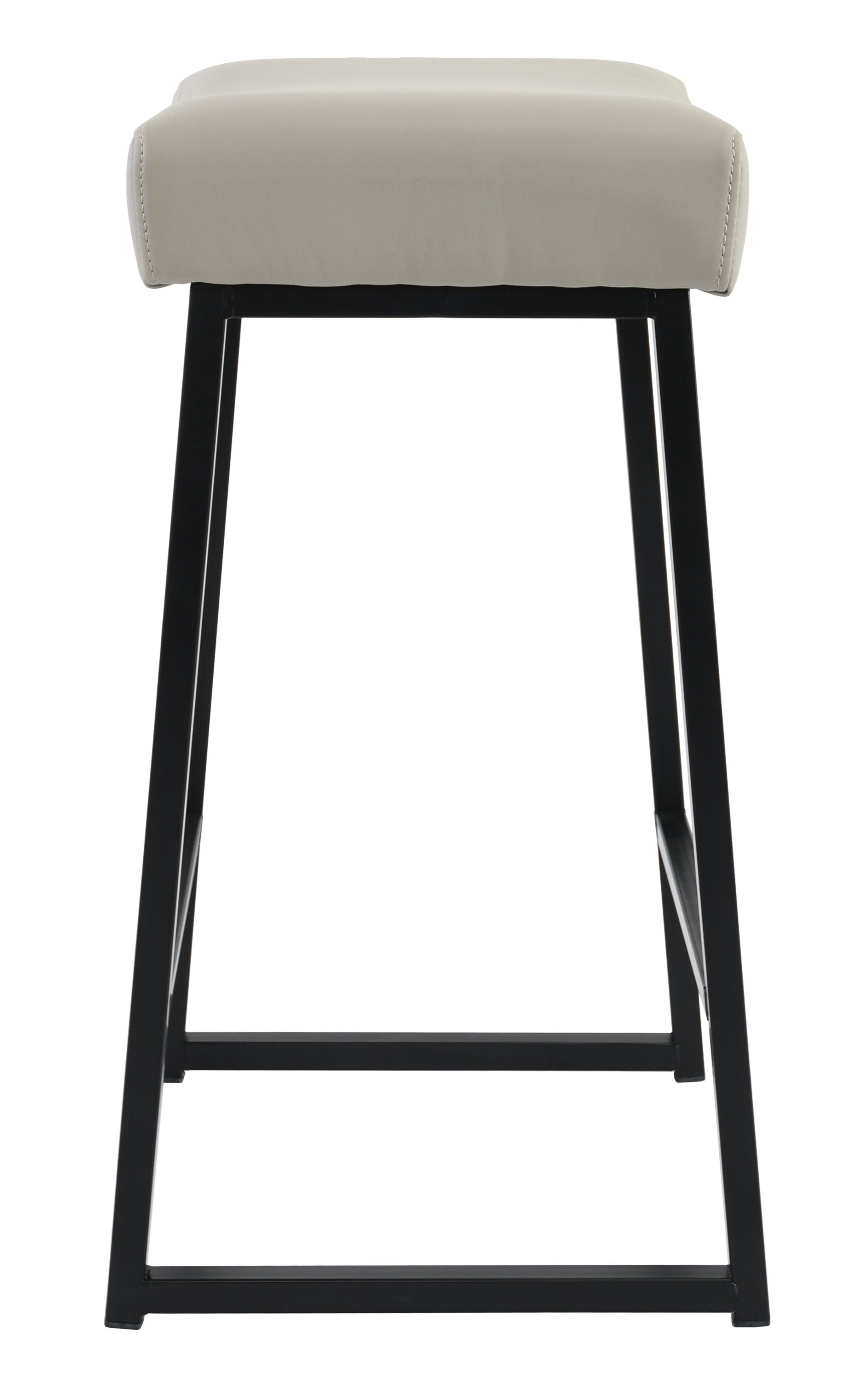 " Gray And Black Backless Bar Height Bar Chair