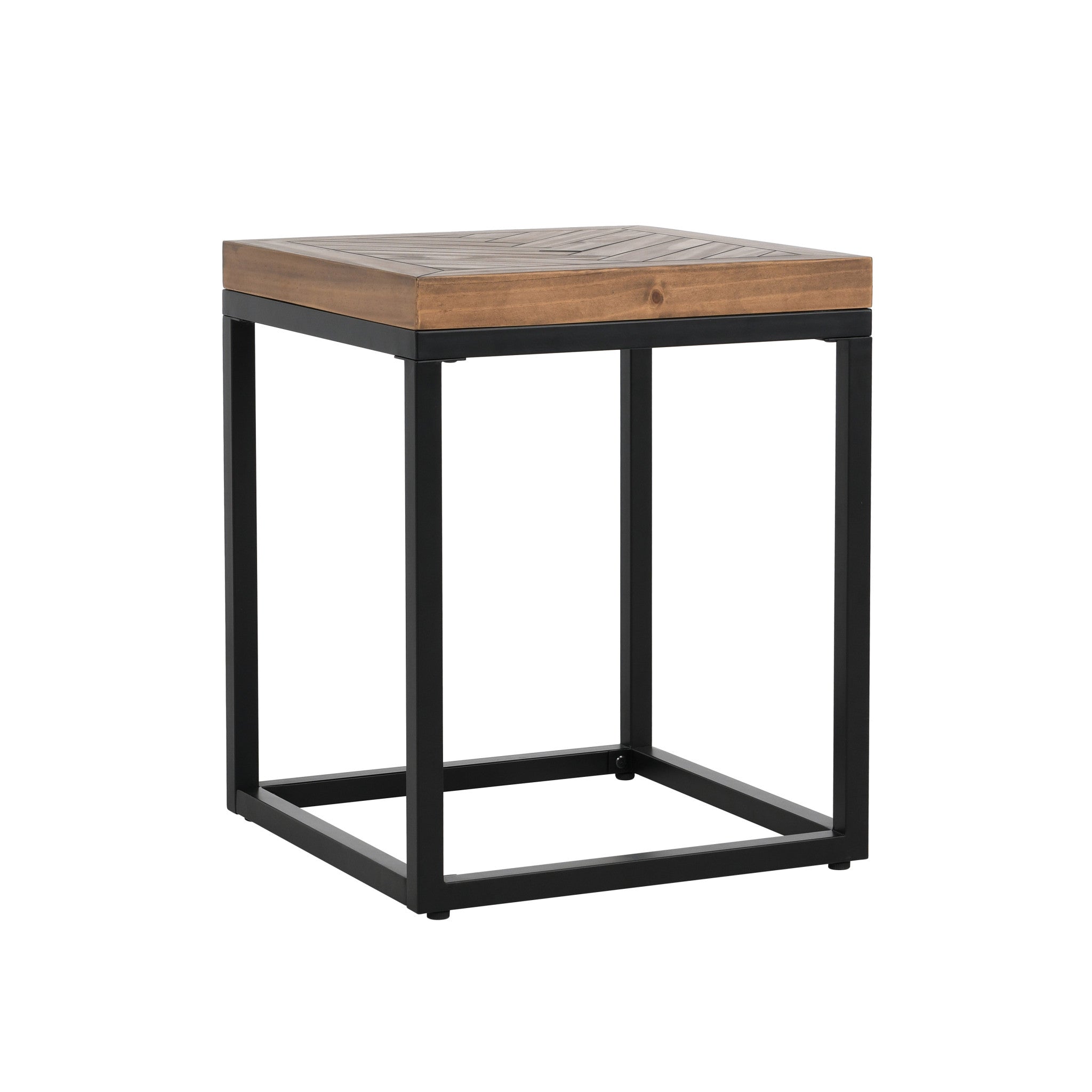 22" Black And Brown Solid Wood End Table