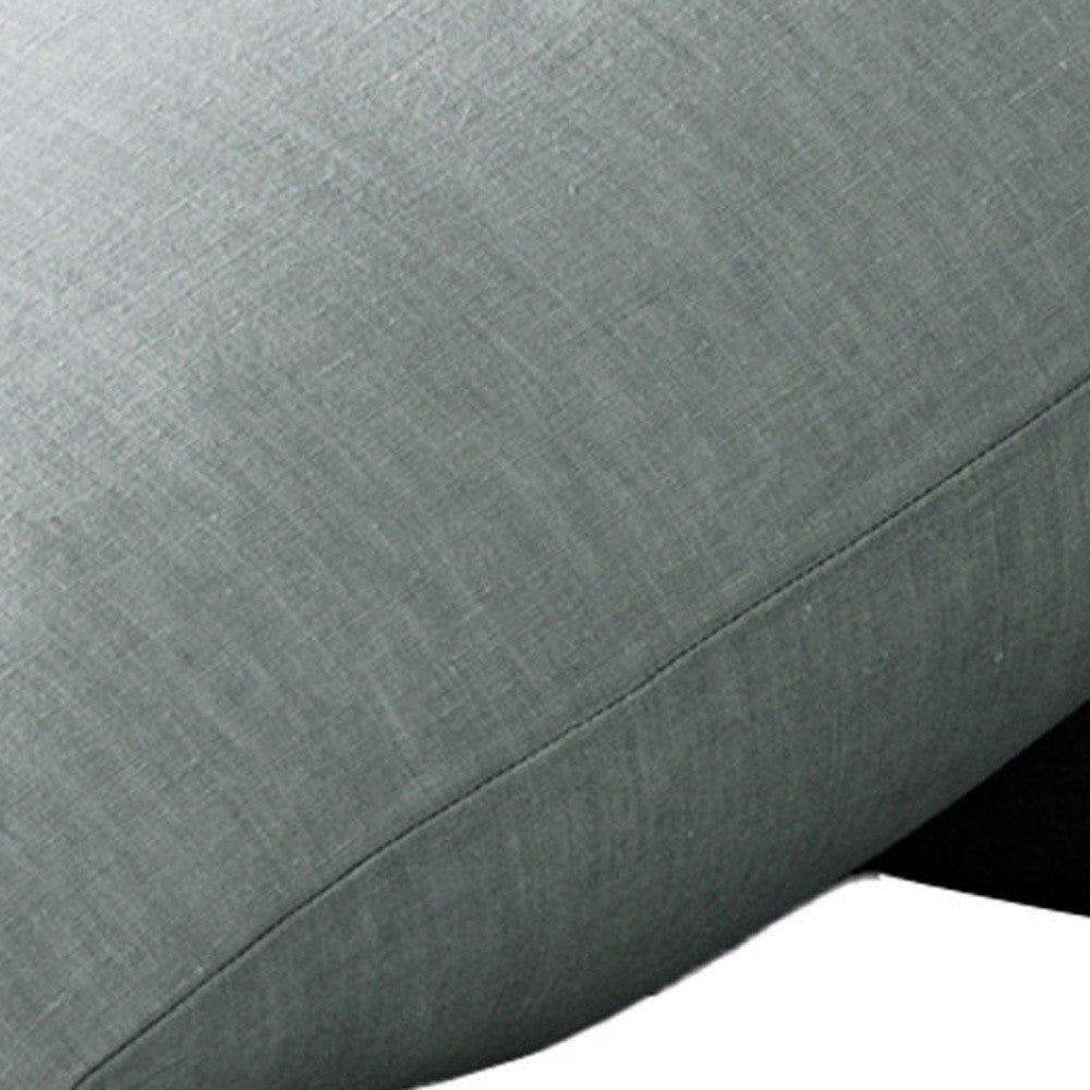Set of Two Blue Linen Standard Pillowcases