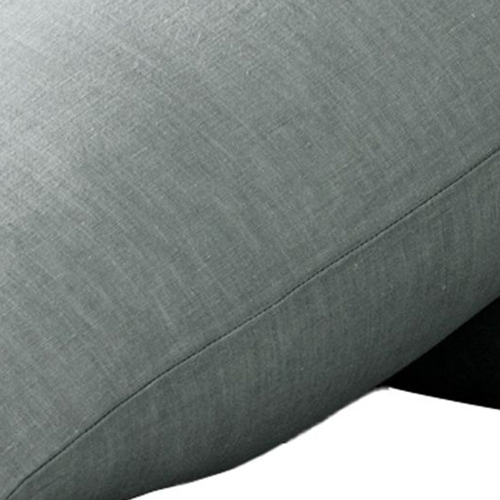 Set of Two Blue Linen Standard Pillowcases