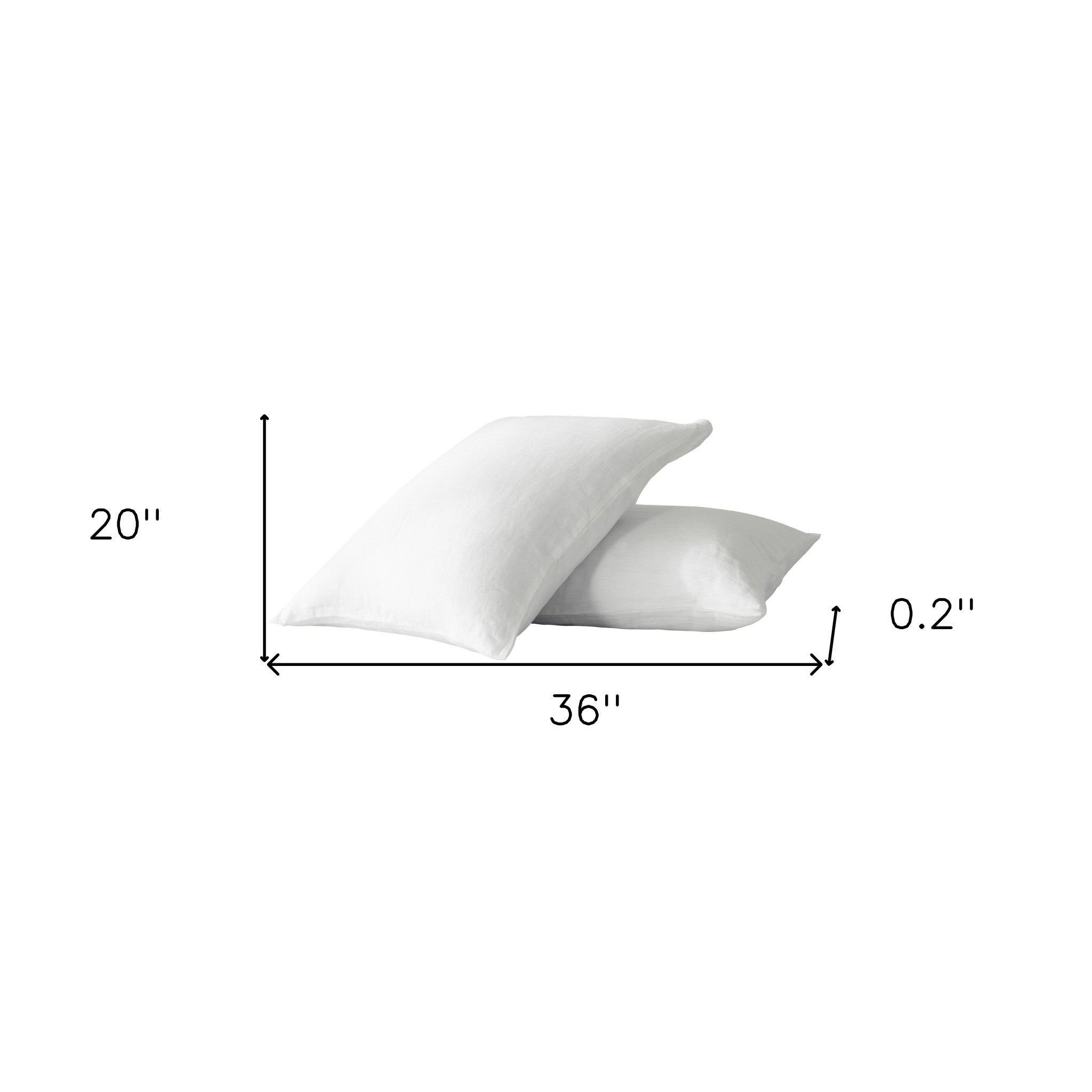 Set of Two Ivory Linen King Pillowcases