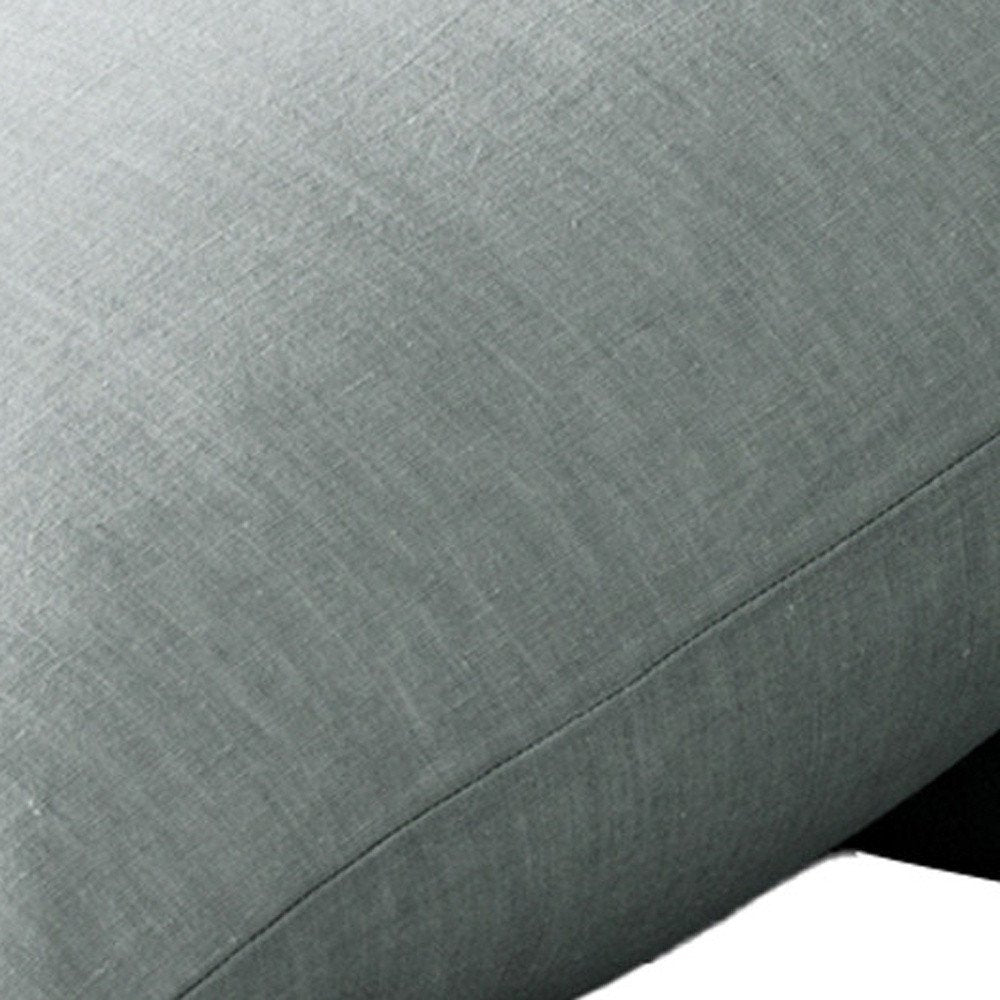 Set of Two Blue Linen King Pillowcases