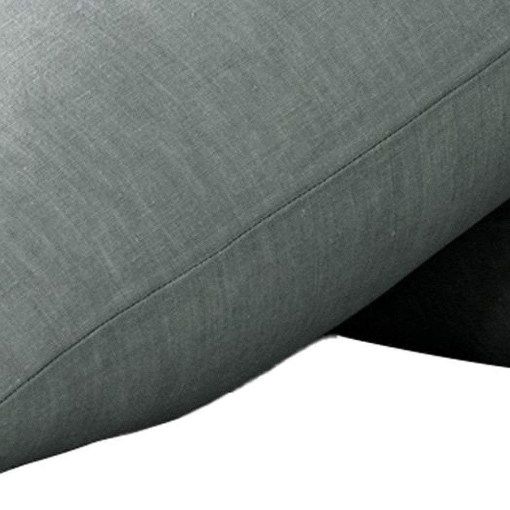 Set of Two Blue Linen King Pillowcases
