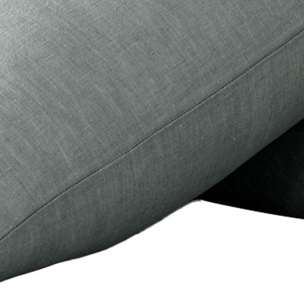 Set of Two Blue Linen King Pillowcases