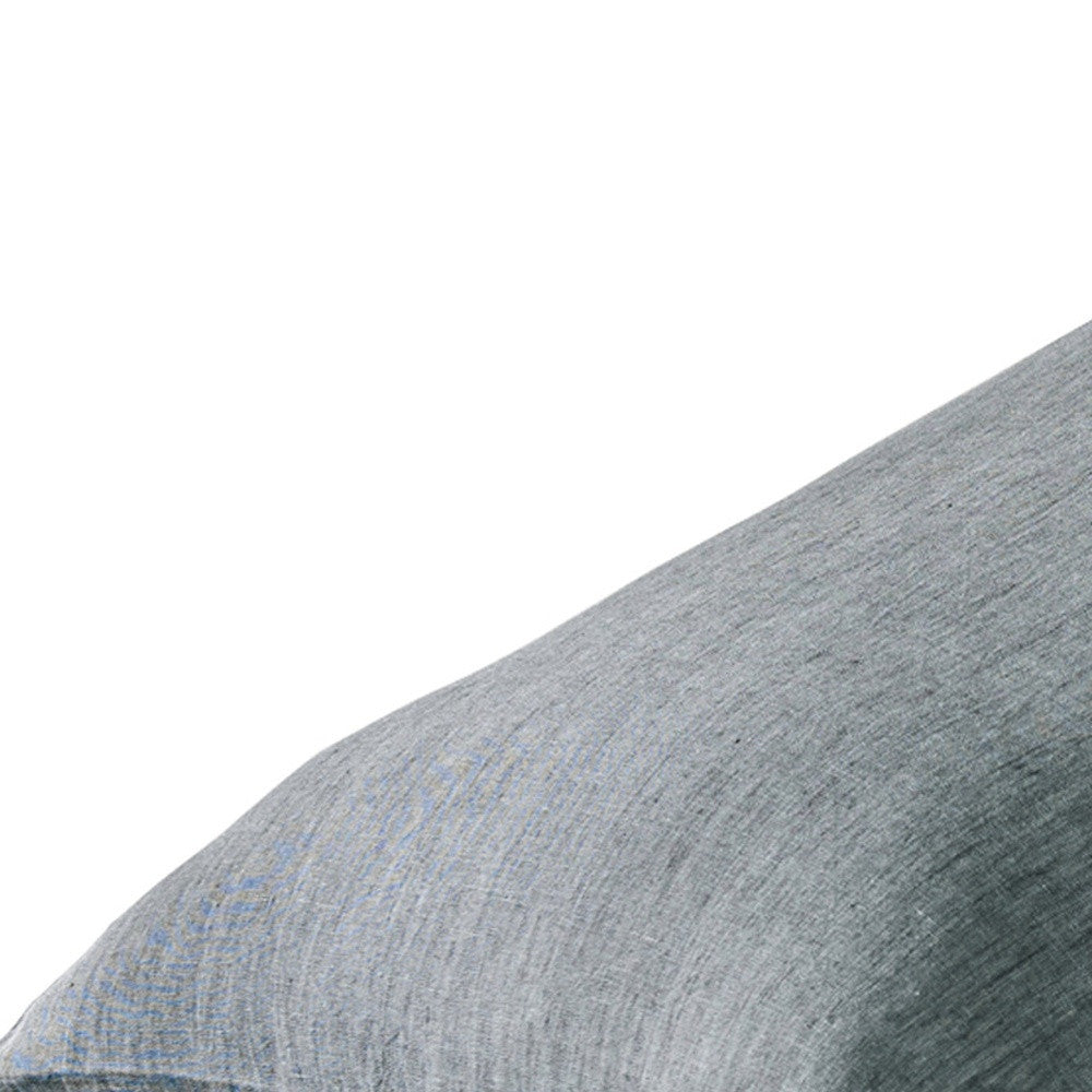 Set of Two Slate Gray Linen King Pillowcases