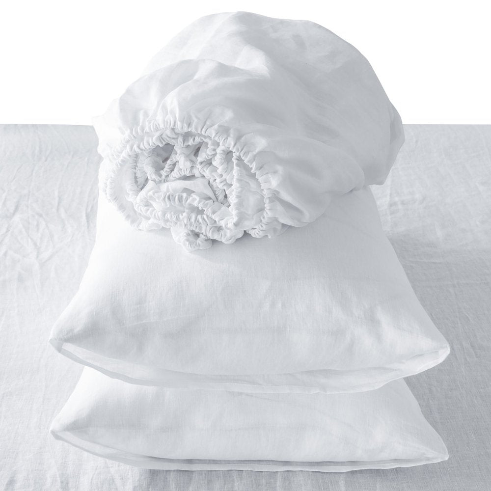 Four Piece Slate Gray Linen Sheet Set