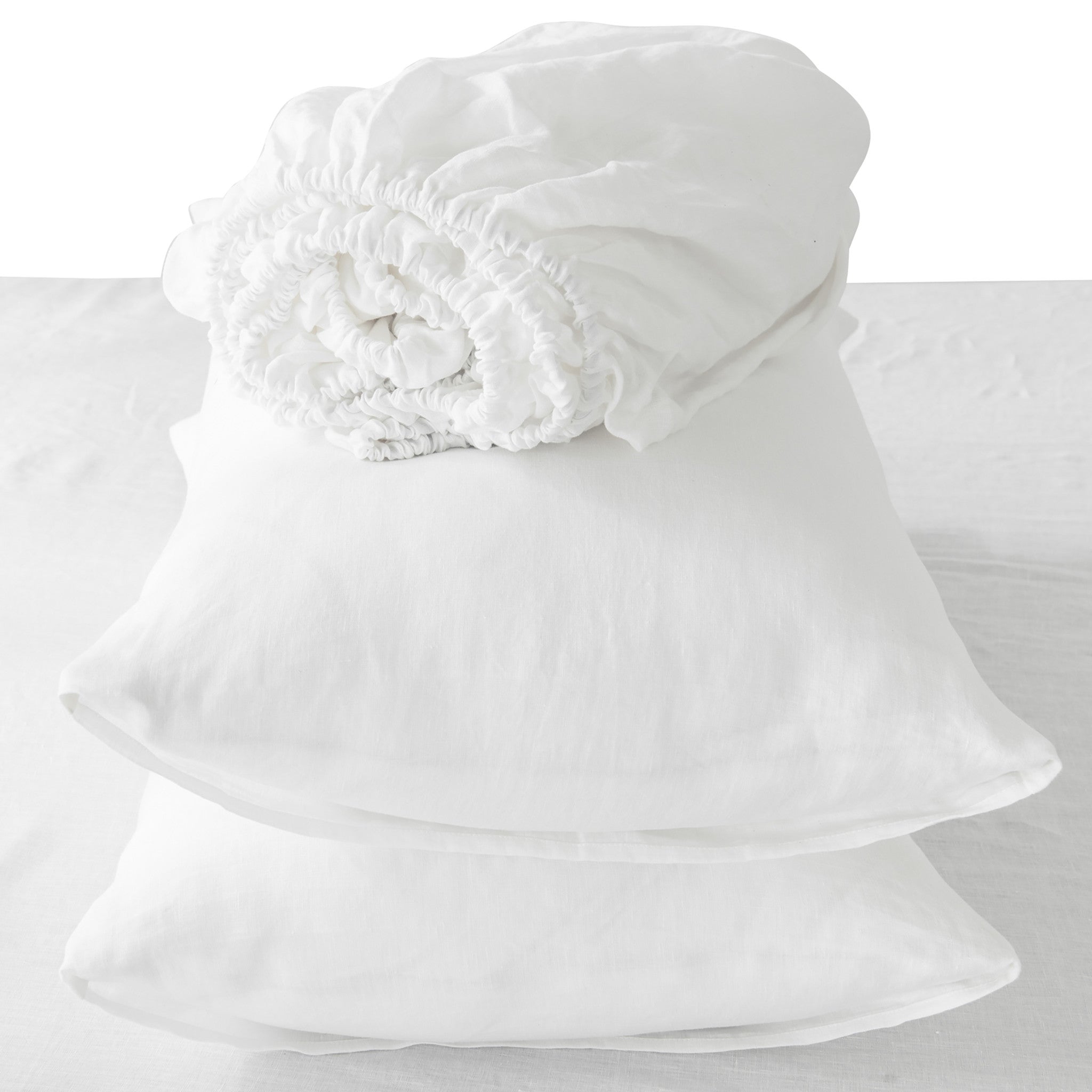 Four Piece Ivory Linen Queen Sheet Set