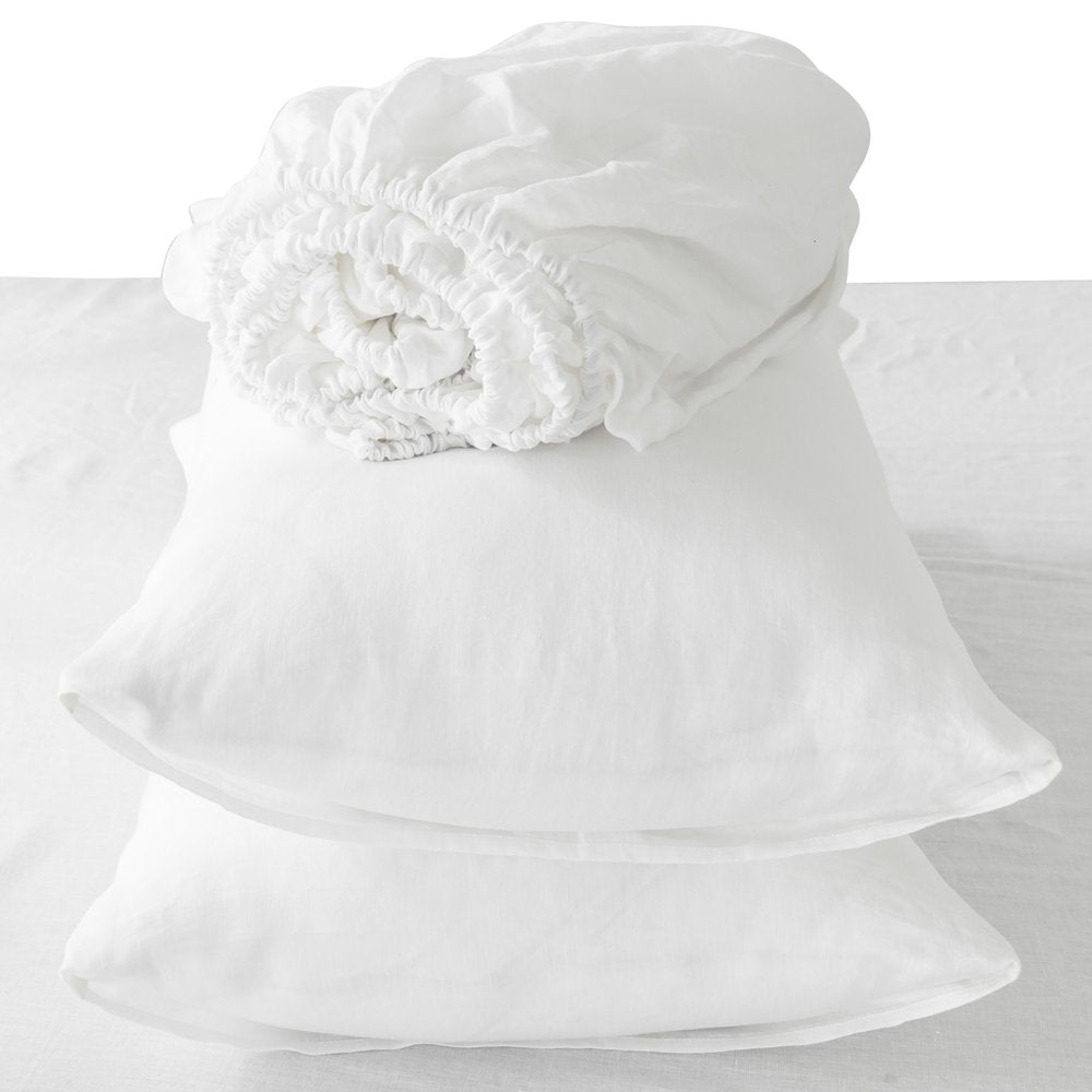 Four Piece Slate Gray Linen Sheet Set