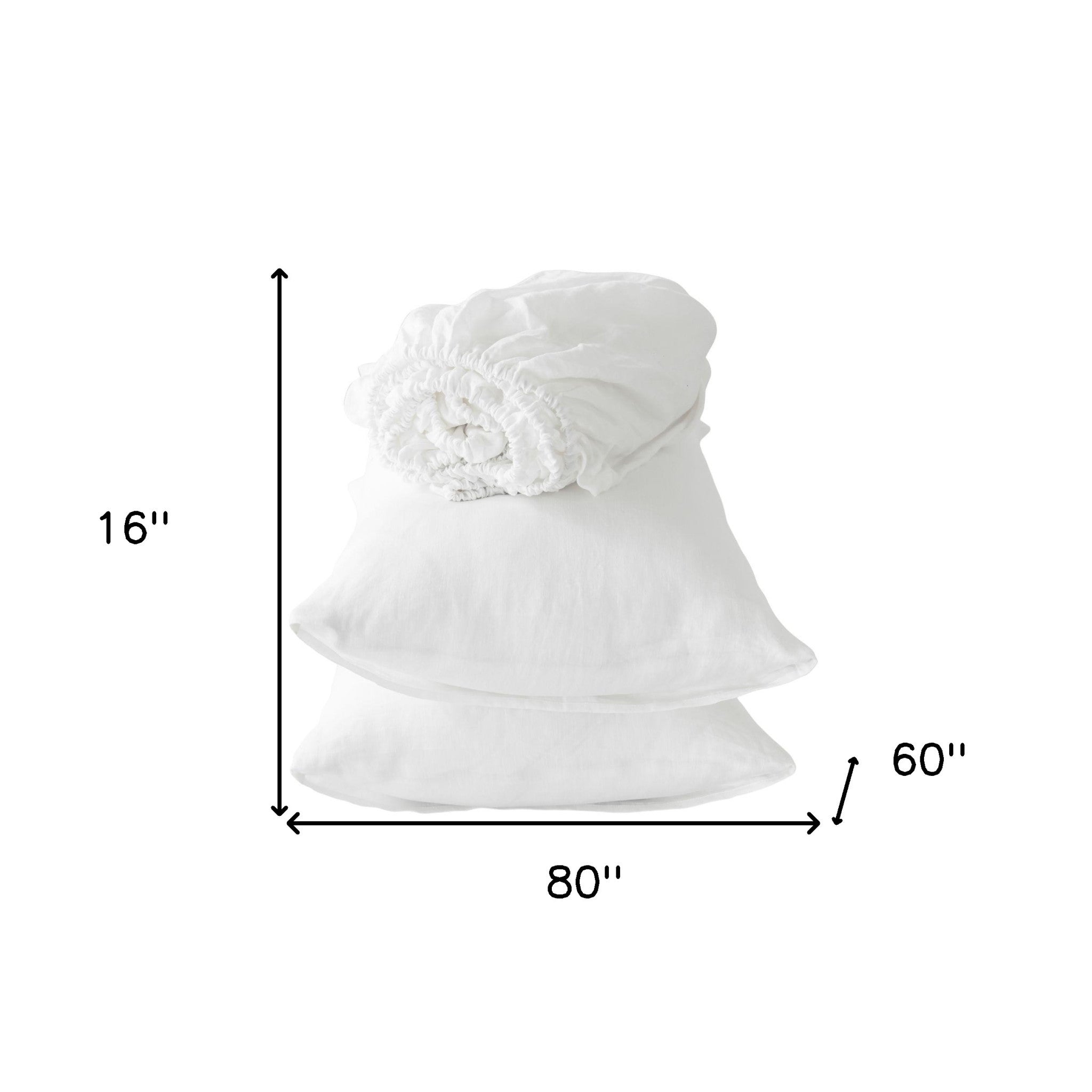 Four Piece Ivory Linen Queen Sheet Set