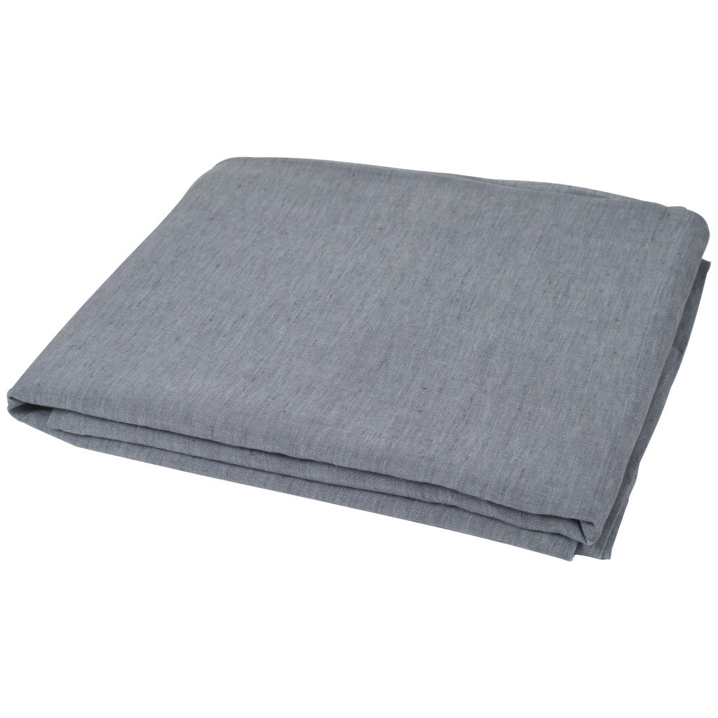 Slate Gray Linen Full Double Flat Sheet