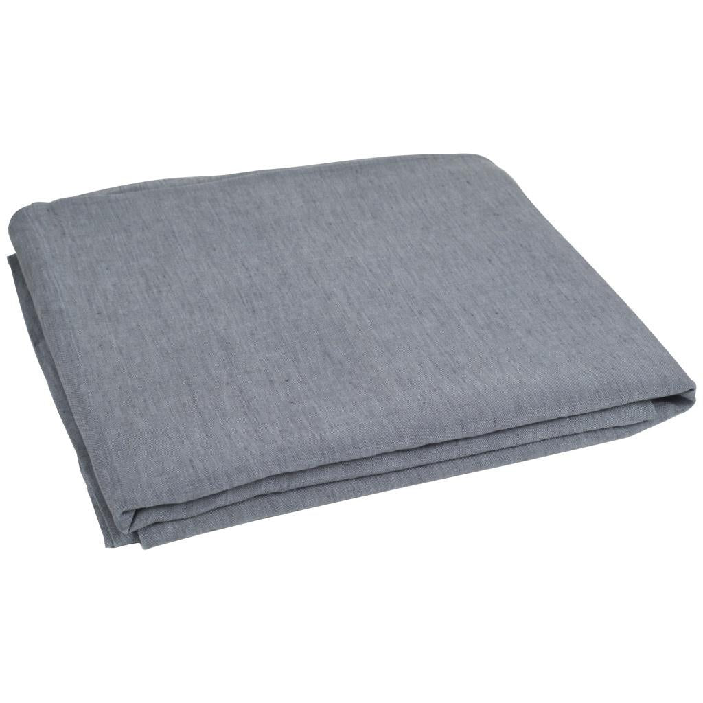 Slate Gray Linen Full Double Flat Sheet