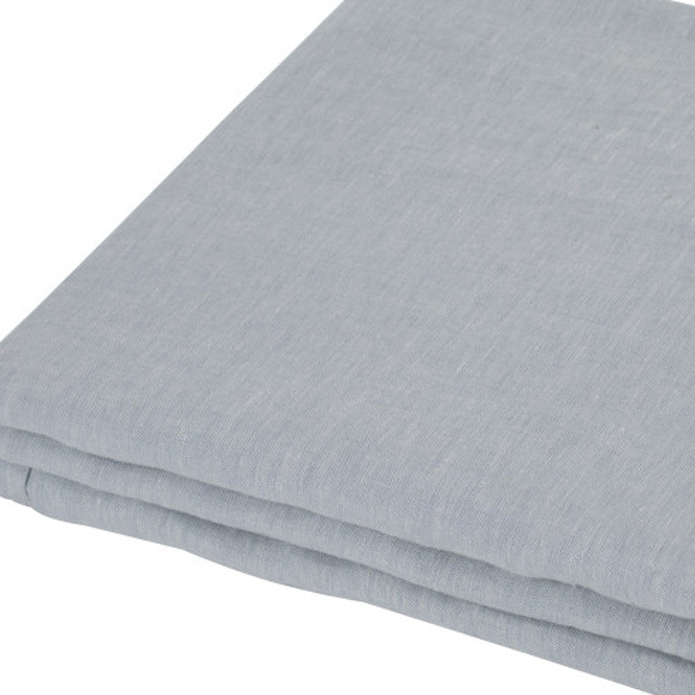 Blue Linen Full Double Flat Sheet
