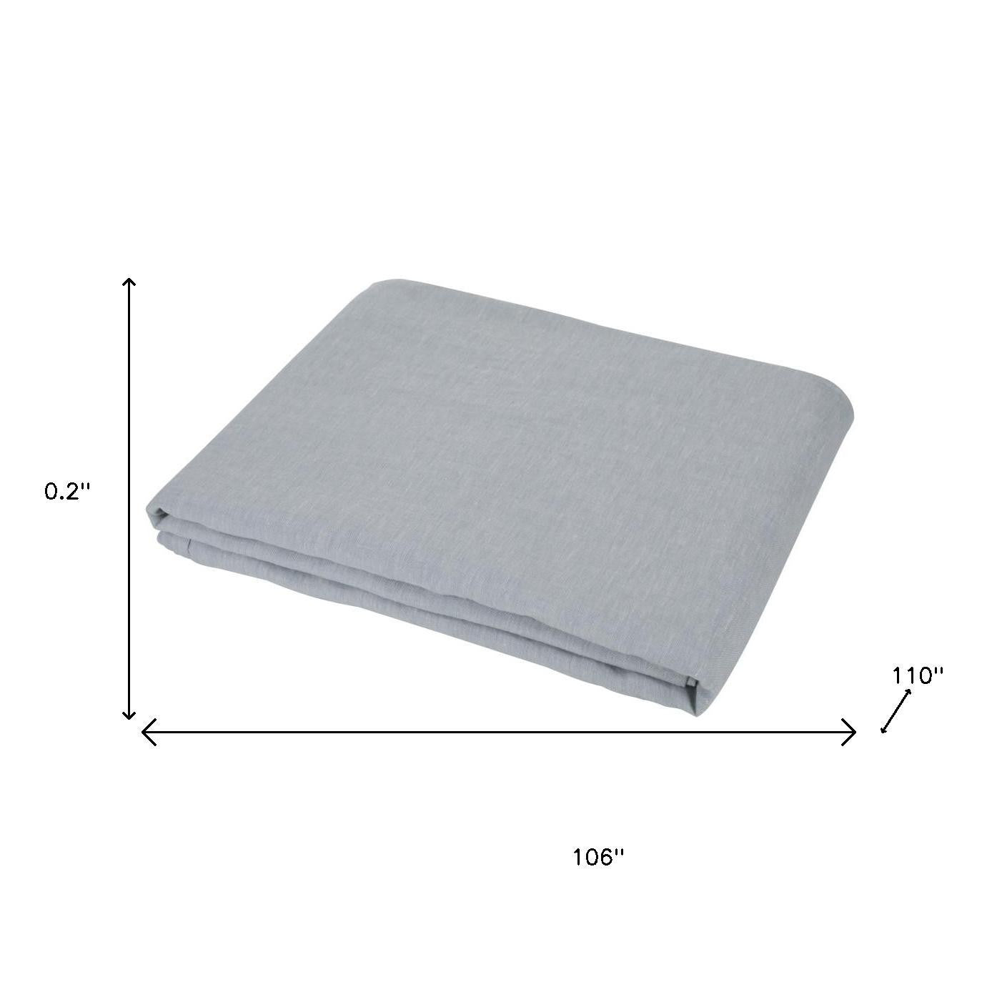 Blue Linen King Flat Sheet