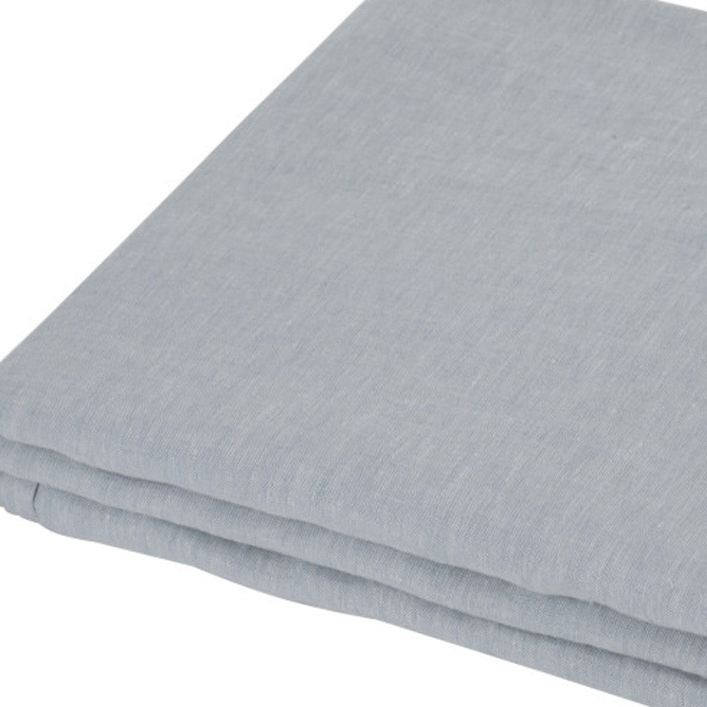 Blue Linen King Flat Sheet