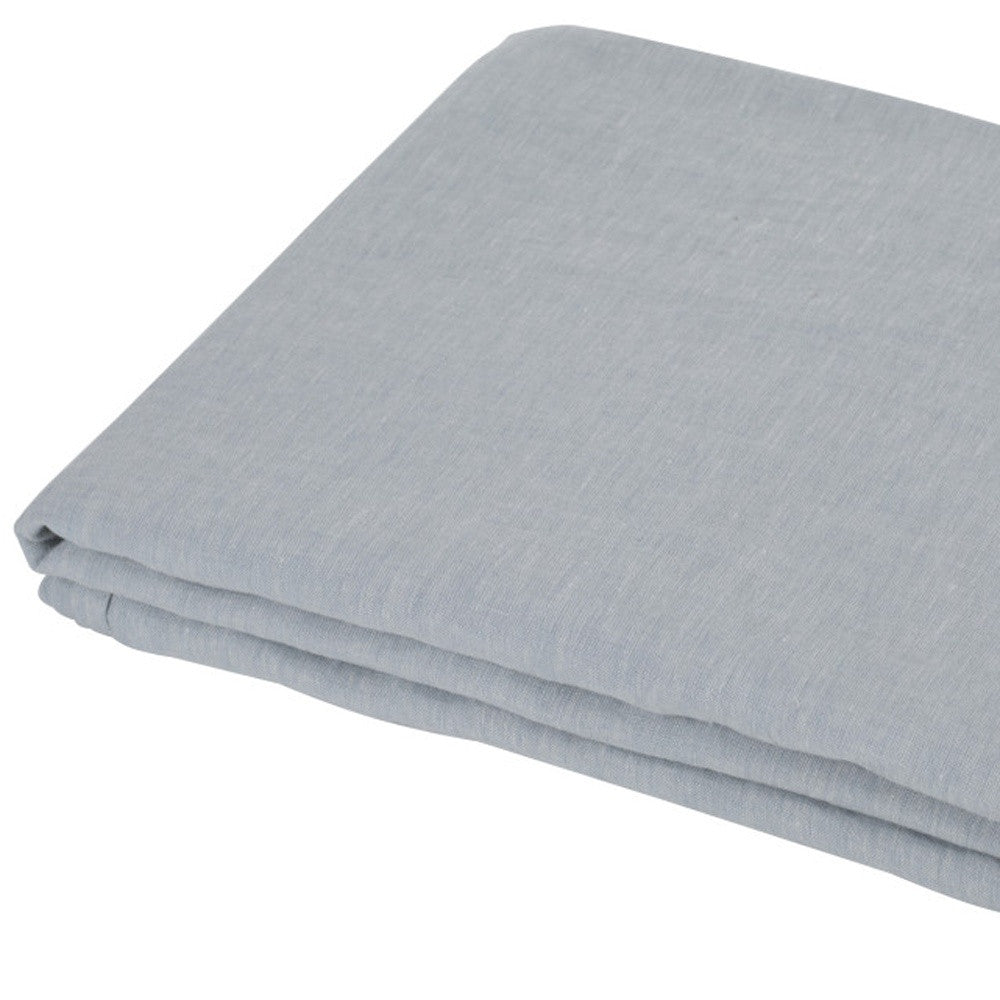 Blue Linen King Flat Sheet