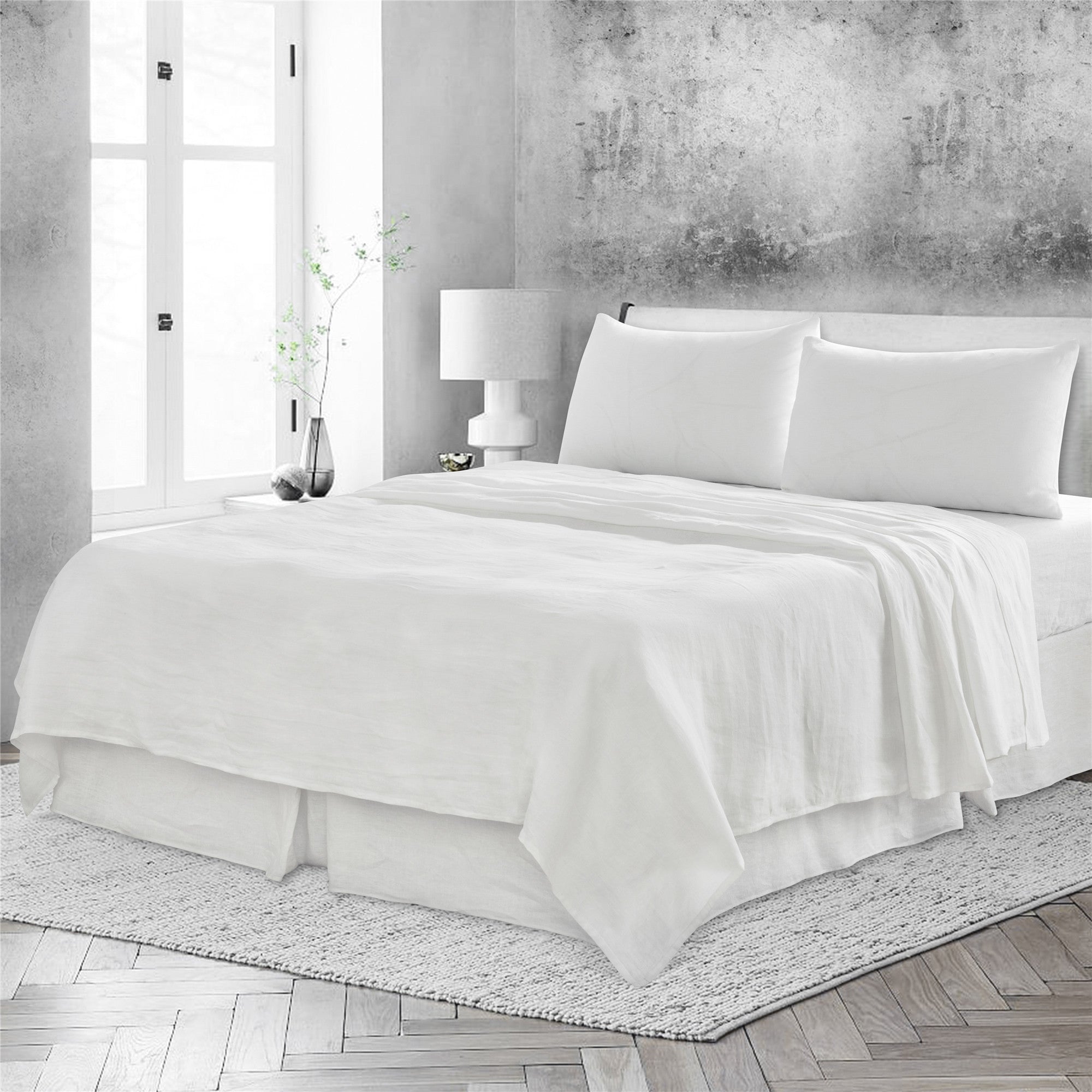 Ivory Linen King Flat Sheet