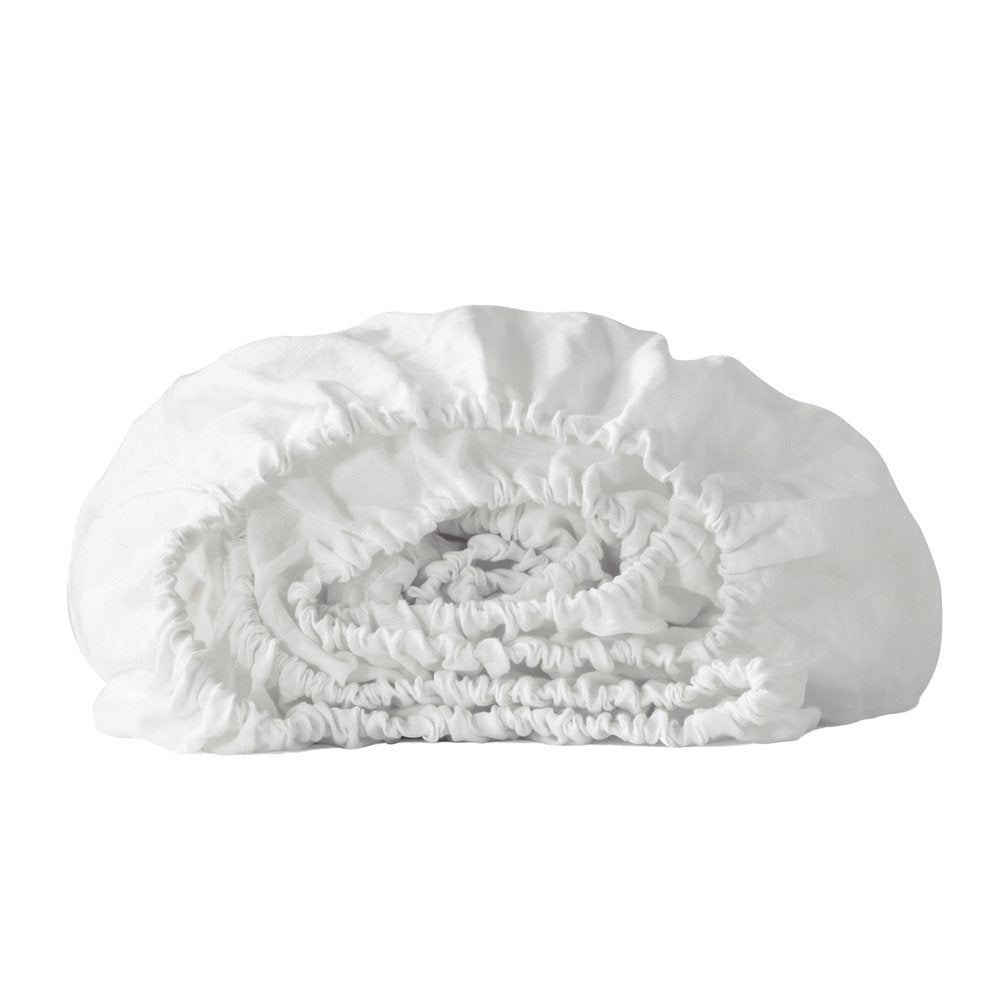Ivory Linen King Fitted sheet