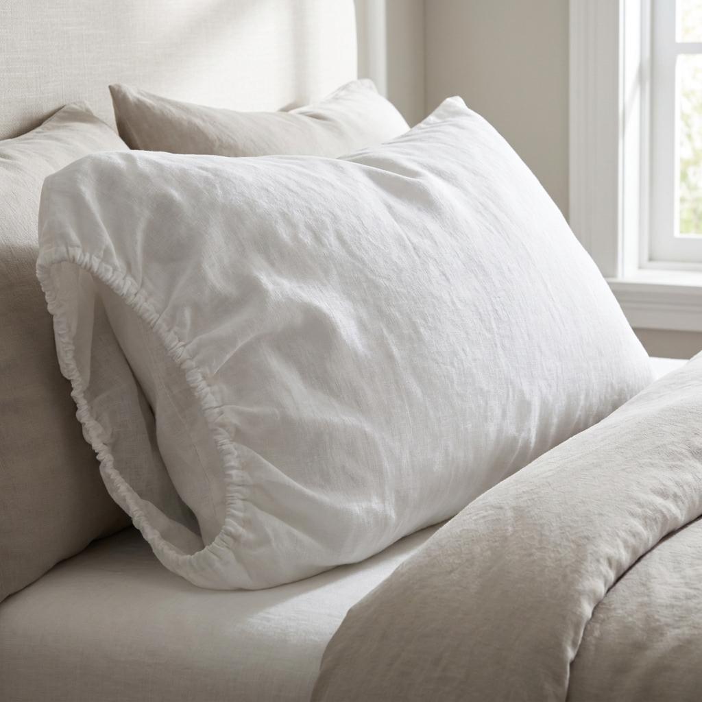 Ivory Linen King Fitted sheet