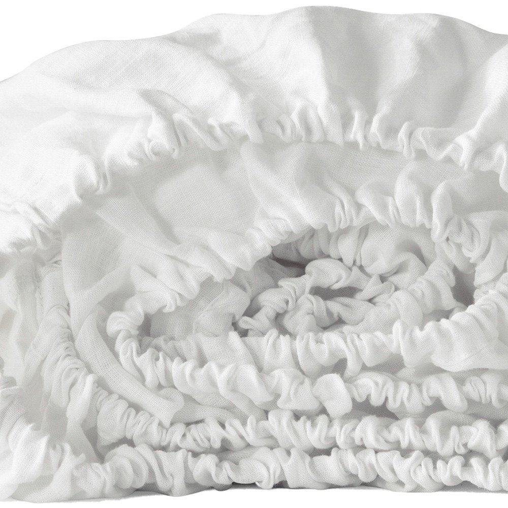 Ivory Linen King Fitted sheet