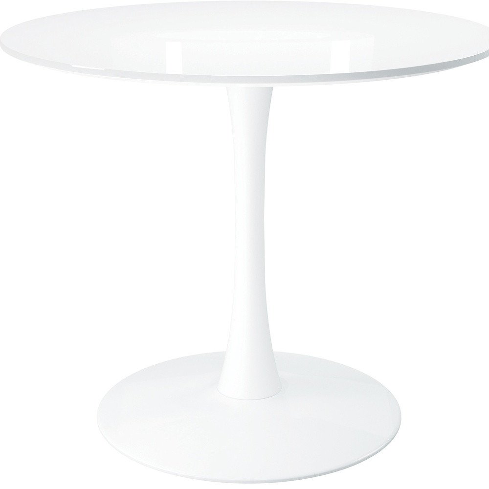36" White Metal Dining Table