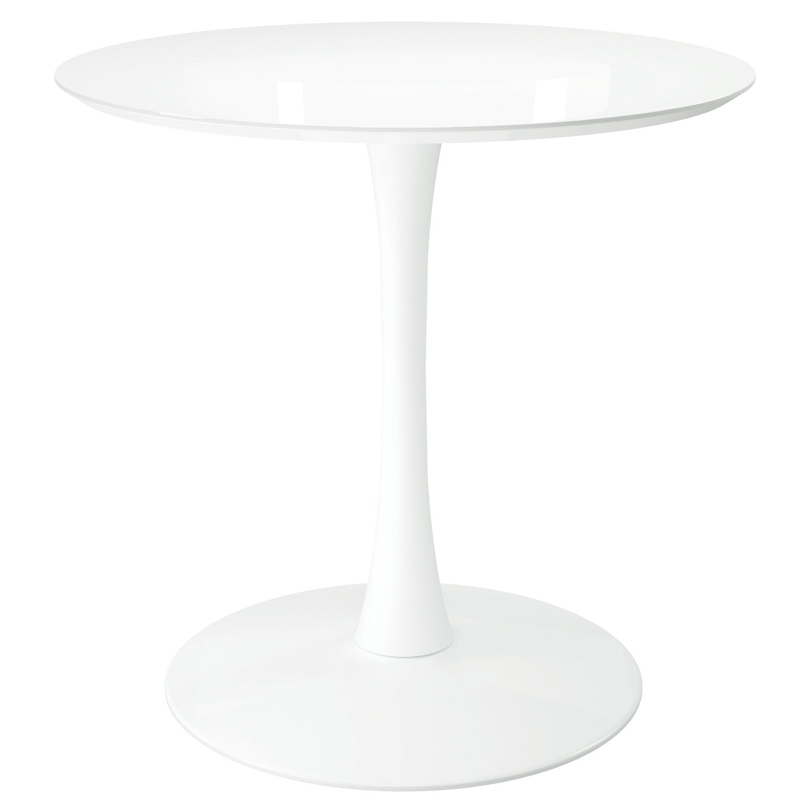32" White Metal Dining Table