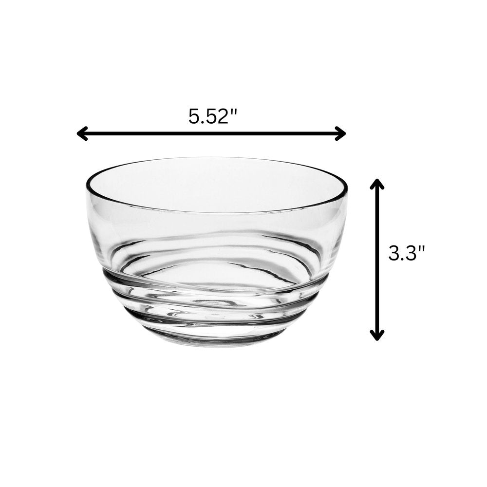 Clear Four Piece Round Swirl Acrylic Service For Four Bowl Set