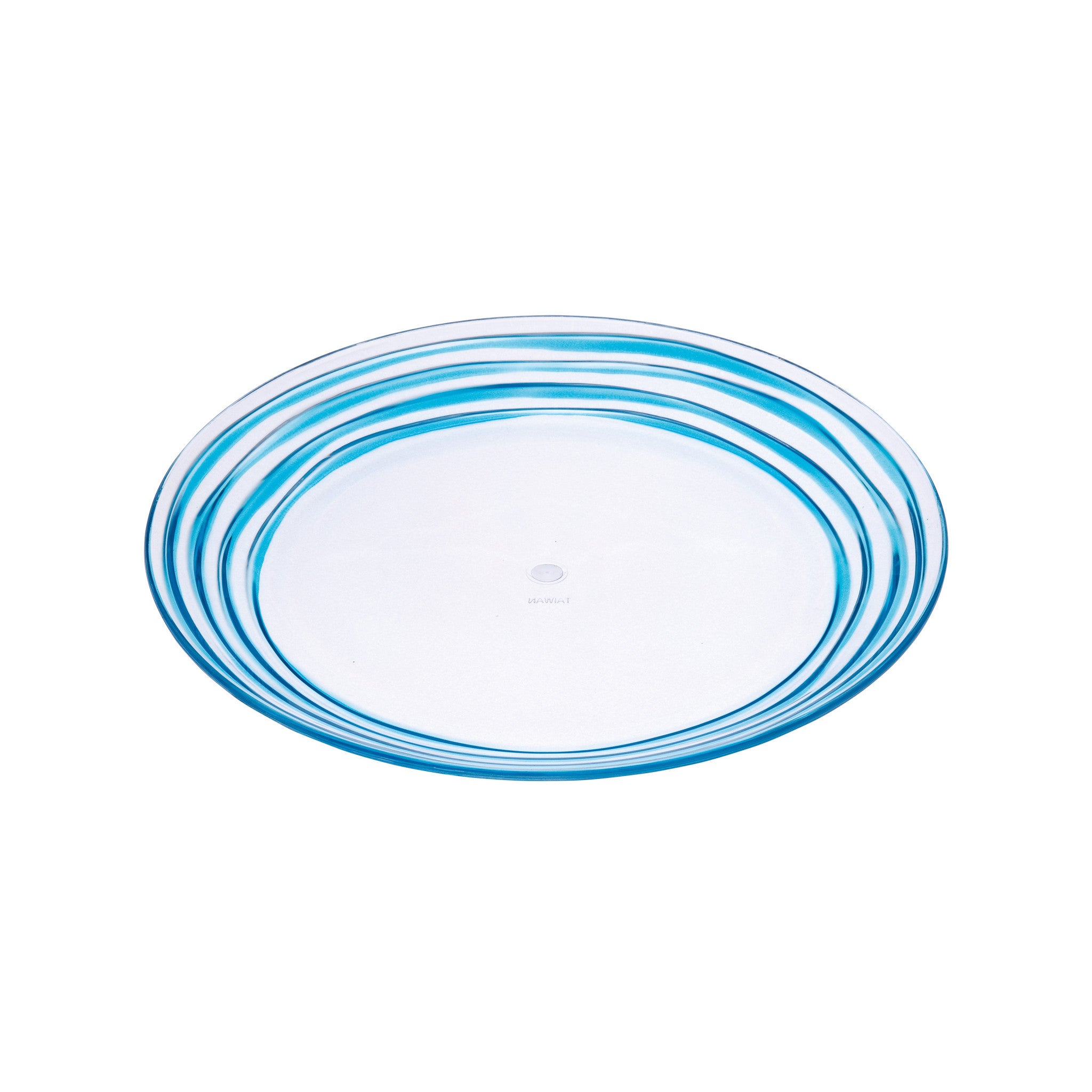 Blue Four Piece Round Swirl Acrylic Service For Four Salad Plate Set