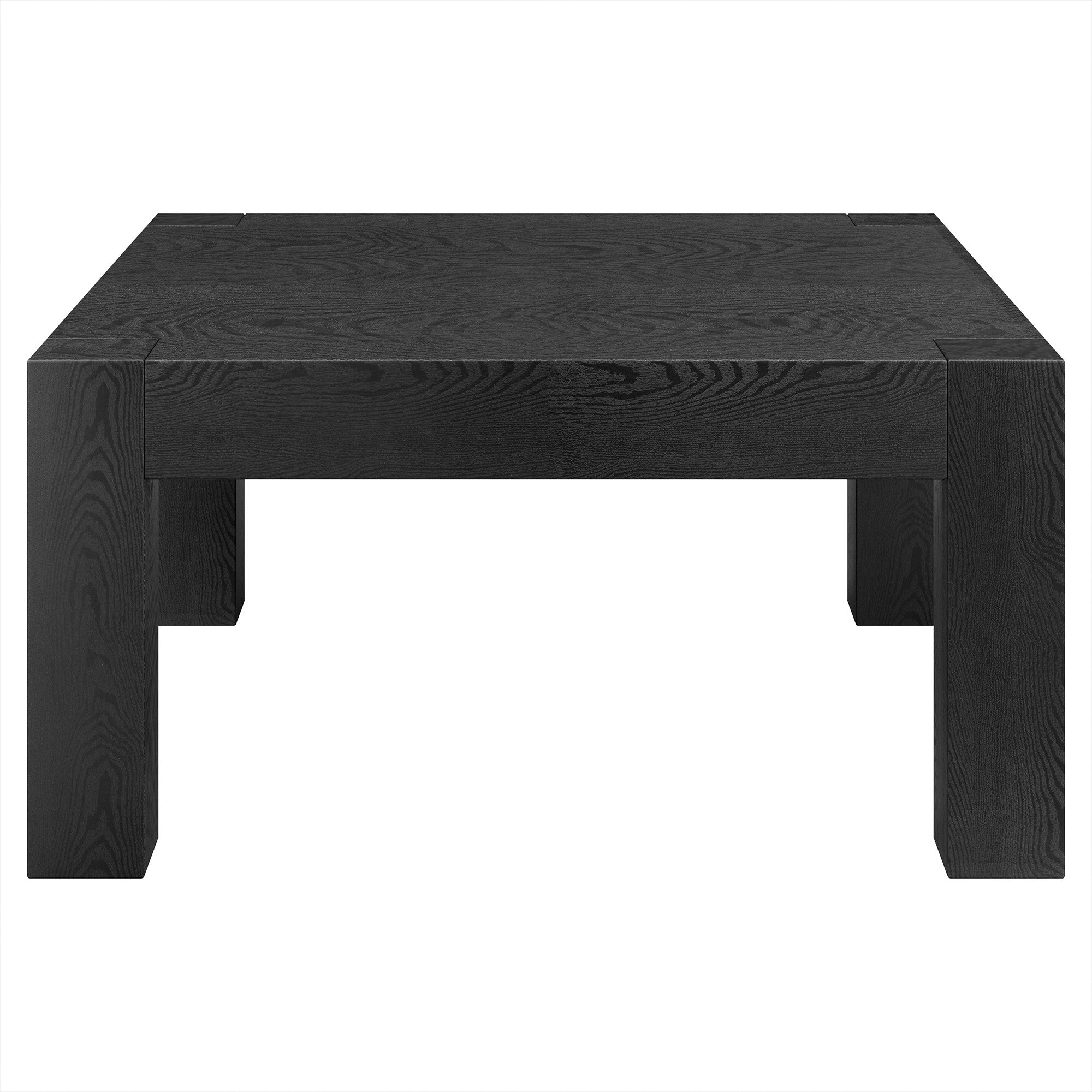 34" Black Wood Square Coffee Table