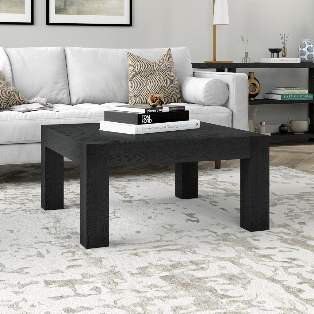 34" Black Square Coffee Table