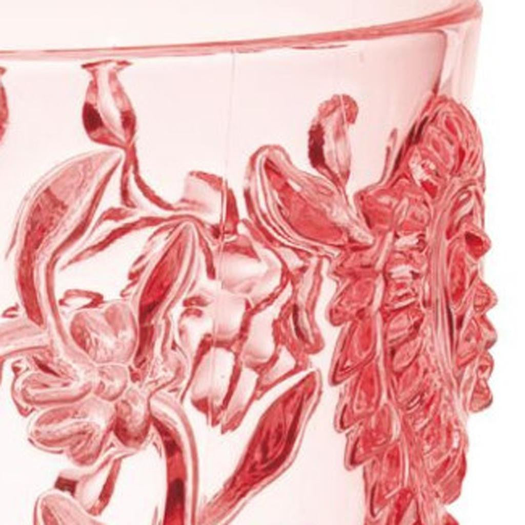 Set of Four Pink Paisley Acrylic Stemmed All Purpose Wine Glass