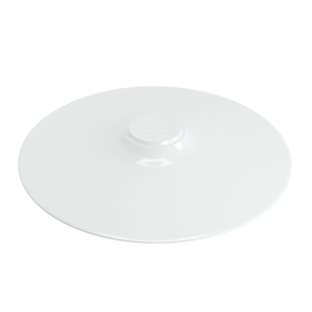 36" White Rounded Manufactured Wood and Metal Bar Table