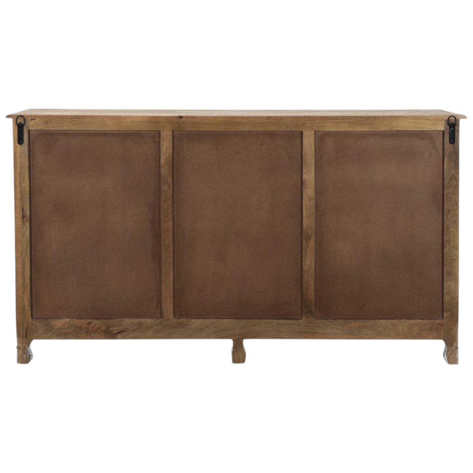 66" White Distressed Solid Wood Carved Floral Six Drawer Sideboard With Two Doors