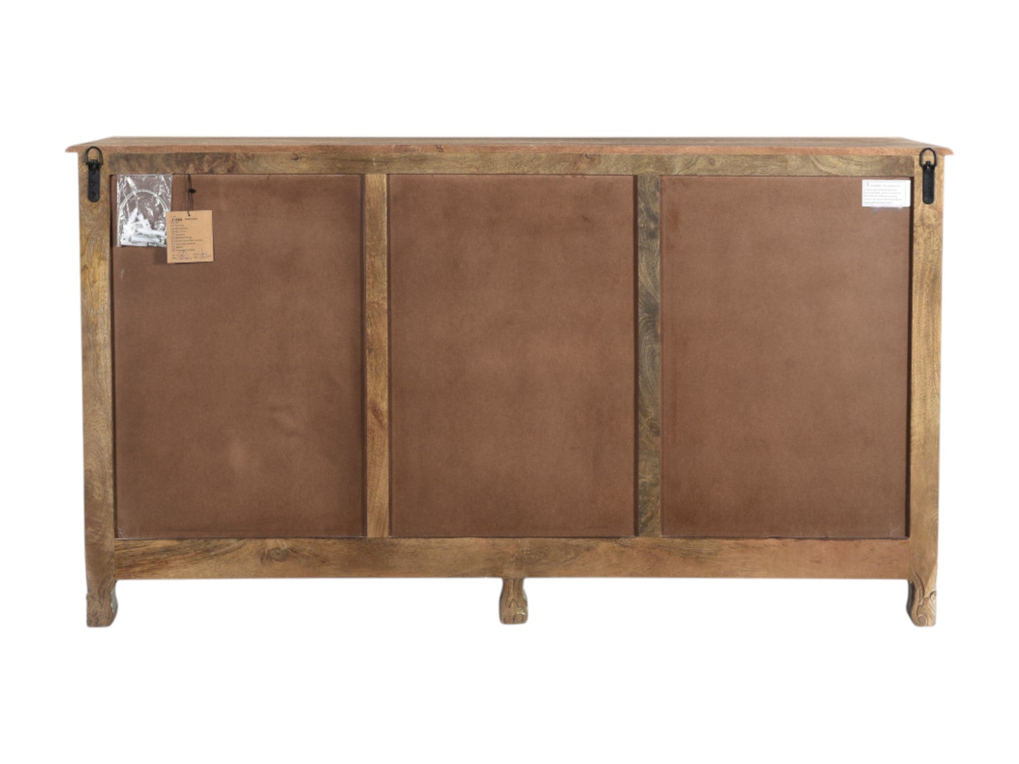 66" Gray Distressed Solid Wood Carved Floral Six Drawer Sideboard with Two Doors