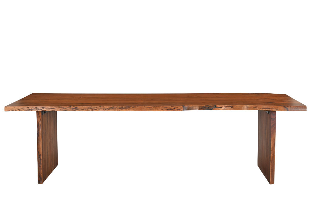 108" Brown Solid Wood Dining Table
