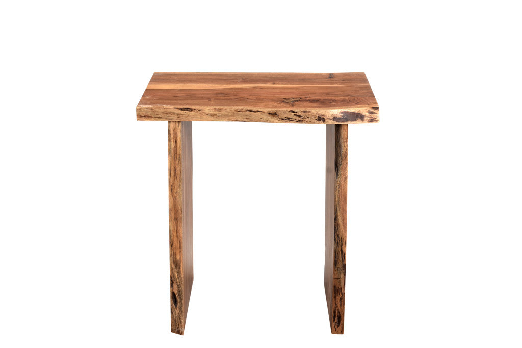 24" Brown Solid Wood Square End Table