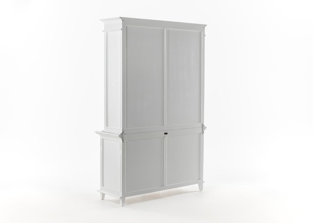 87" Antiqued White Solid and Manufactured Wood Four Door Two Drawer Pantry Or Storage Closet