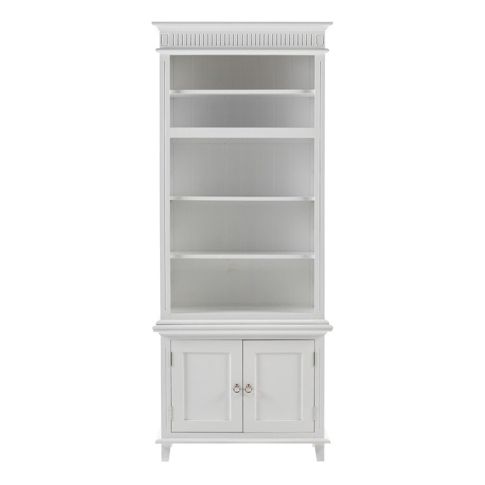 87" Antiqued White Solid Wood Seven Door Pantry Or Storage Closet