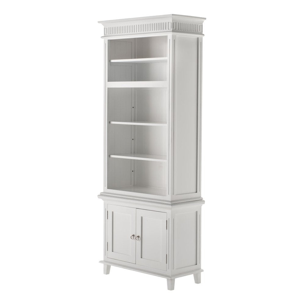 87" Antiqued White Solid Wood Seven Door Pantry Or Storage Closet