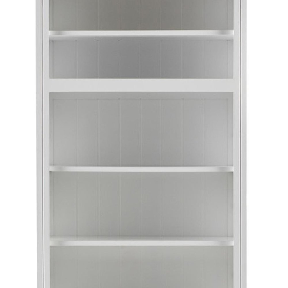 87" Antiqued White Solid Wood Seven Door Pantry Or Storage Closet
