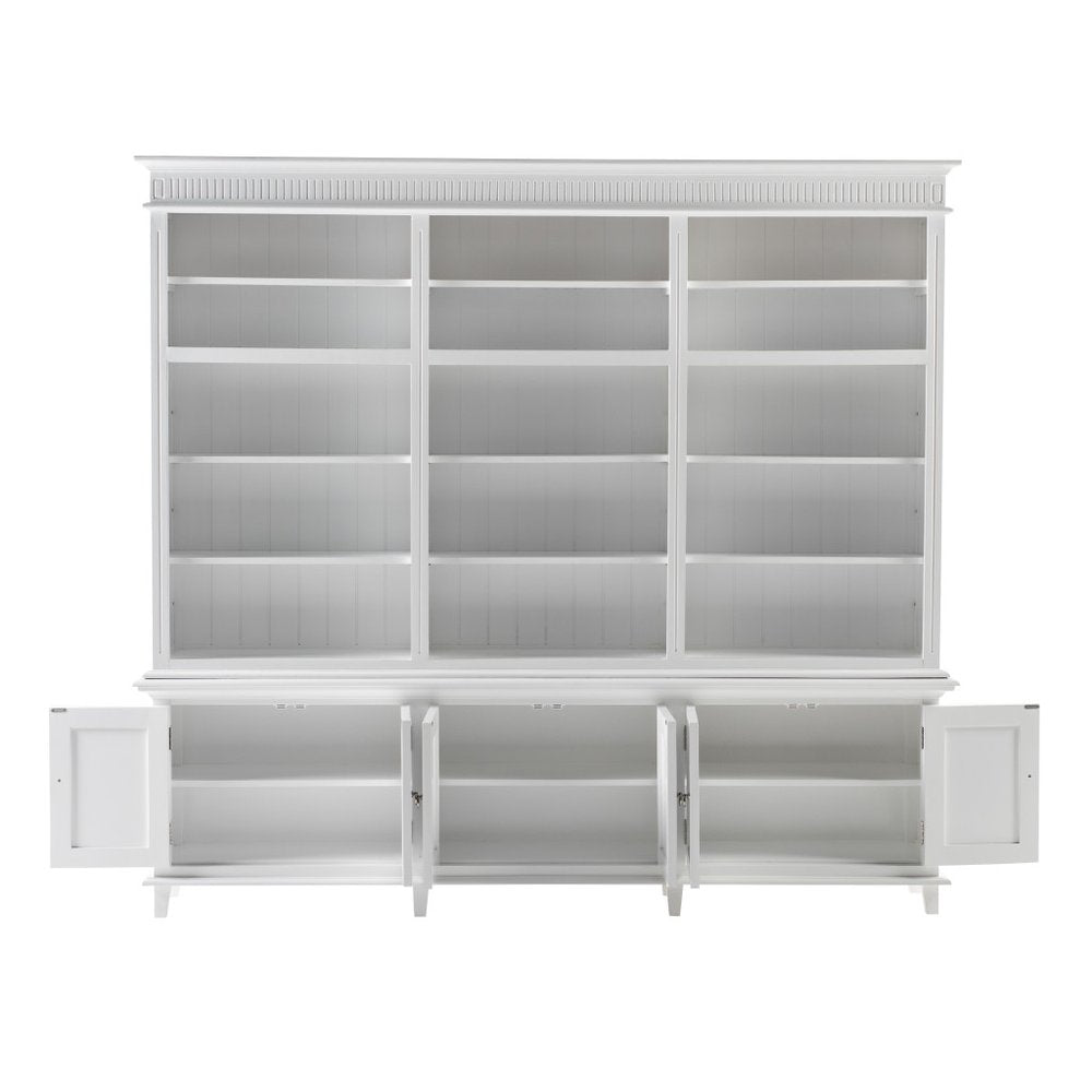 87" Antiqued White Solid Wood Six Door Pantry Or Storage Closet