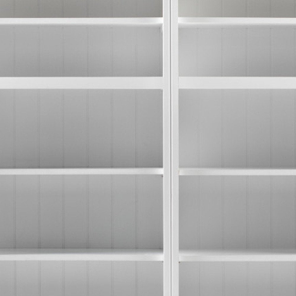 87" Antiqued White Solid Wood Four Door Pantry Or Storage Closet